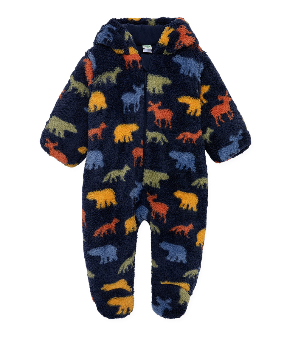 LITTLE ME All Over Woodland Print Footie