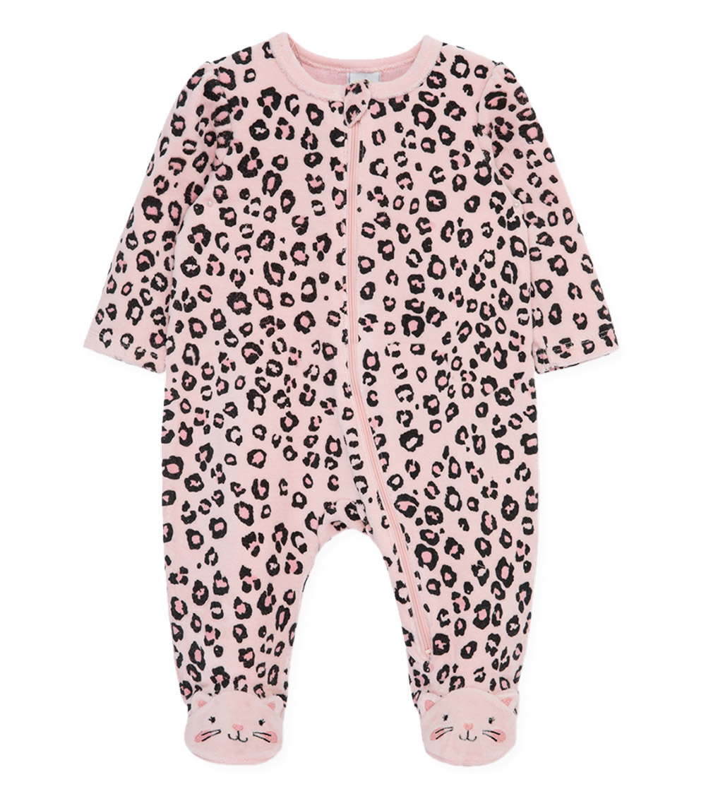 LITTLE ME All Over Leopard Print Footie