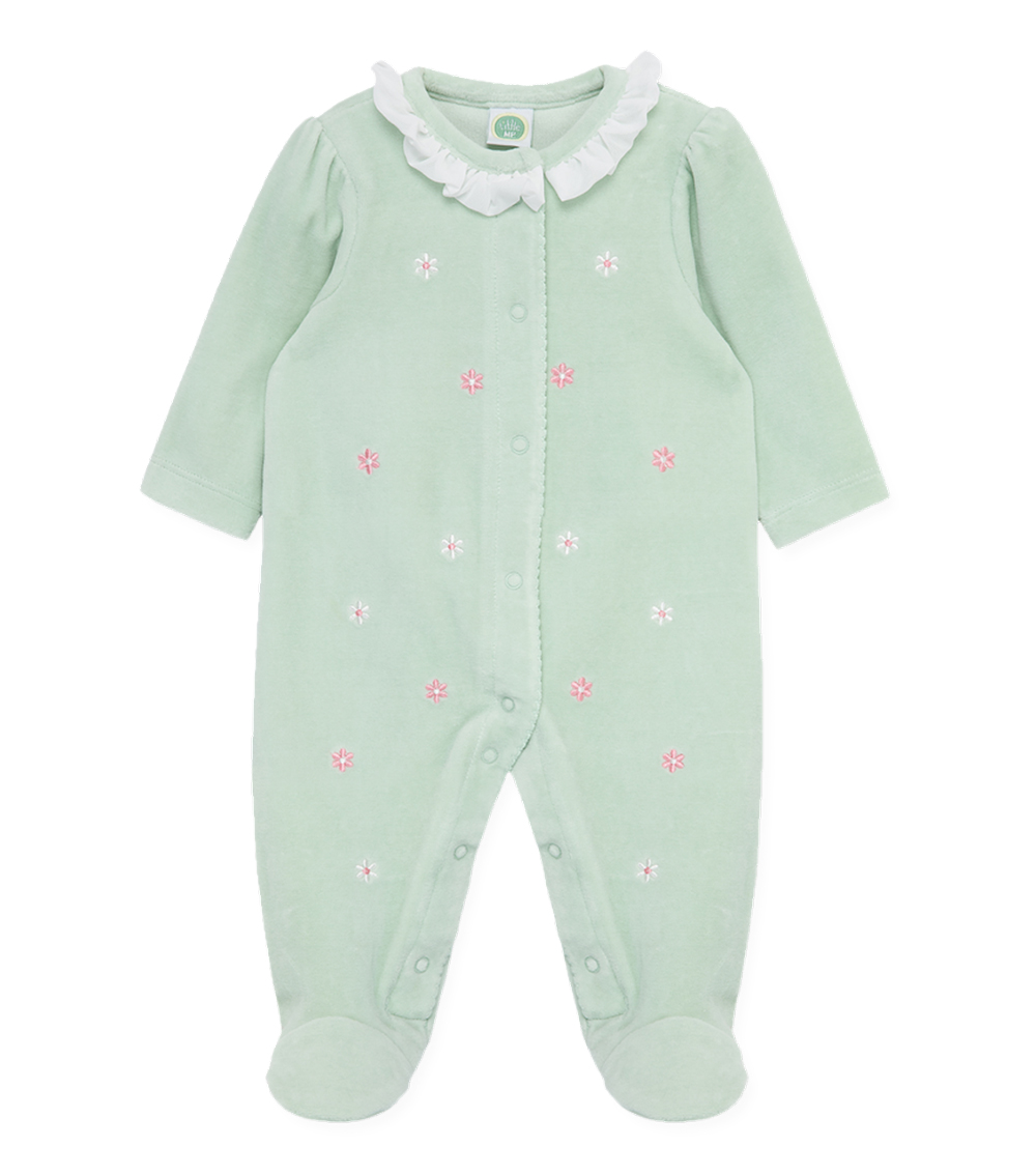 LITTLE ME Floral Schiffli Footie