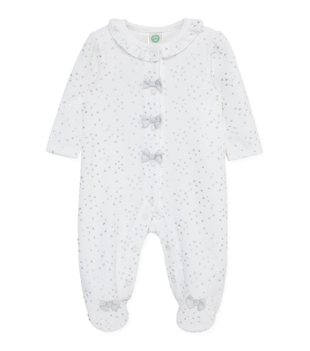 LITTLE ME Silver Hearts Footie