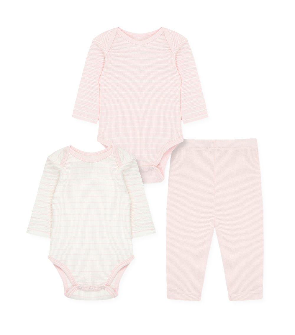 LITTLE ME Charms 3-Piece Bodysuit-Pant Set