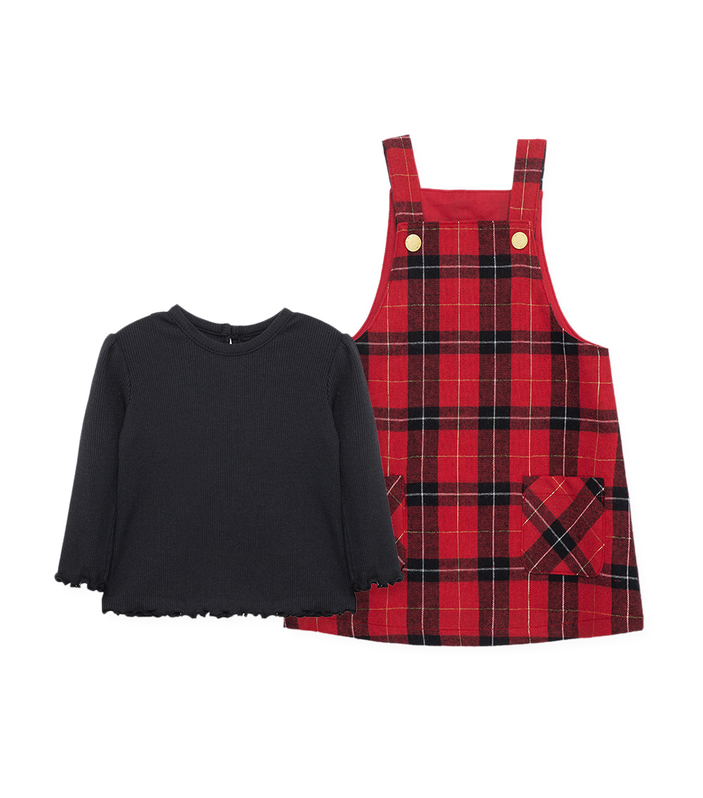 LITTLE ME Plaid Jumper Set