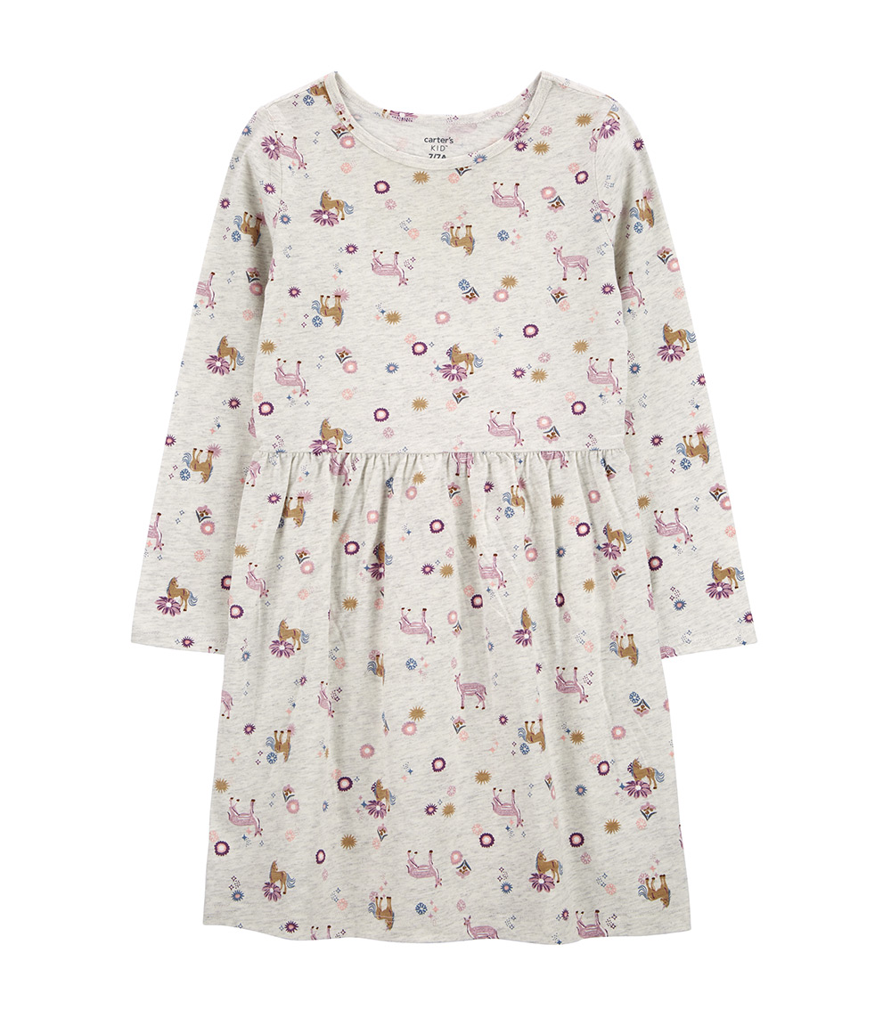 Carter's Printed Grey Knit Dress