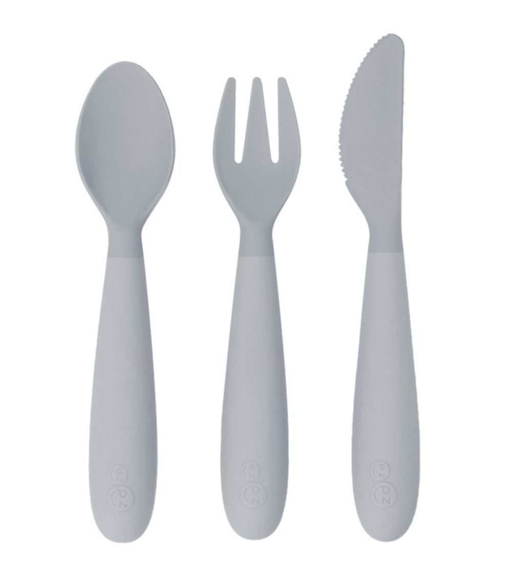 EZPZ Happy Utensils - Pewter