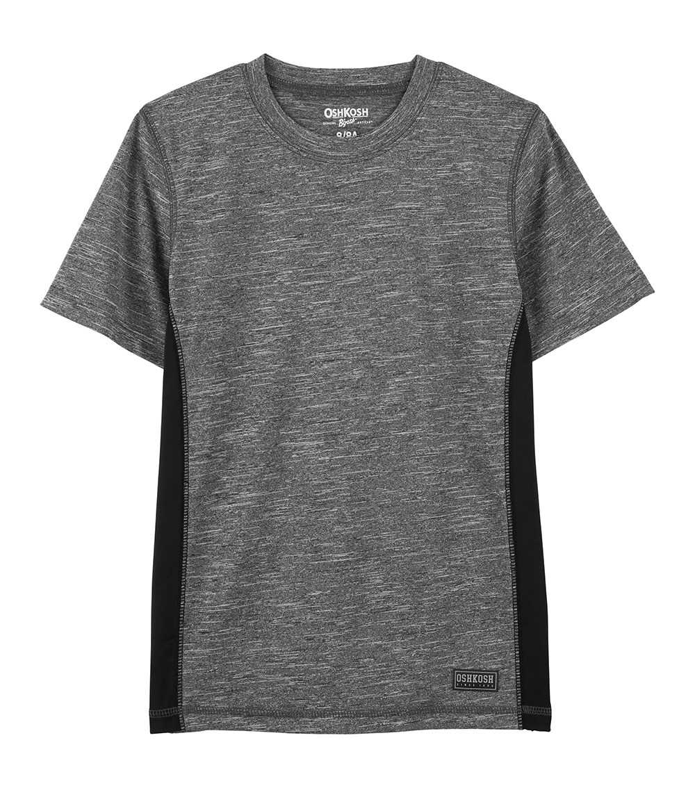 OSHKOSH Active Heather Black Jersey Sporty Tee