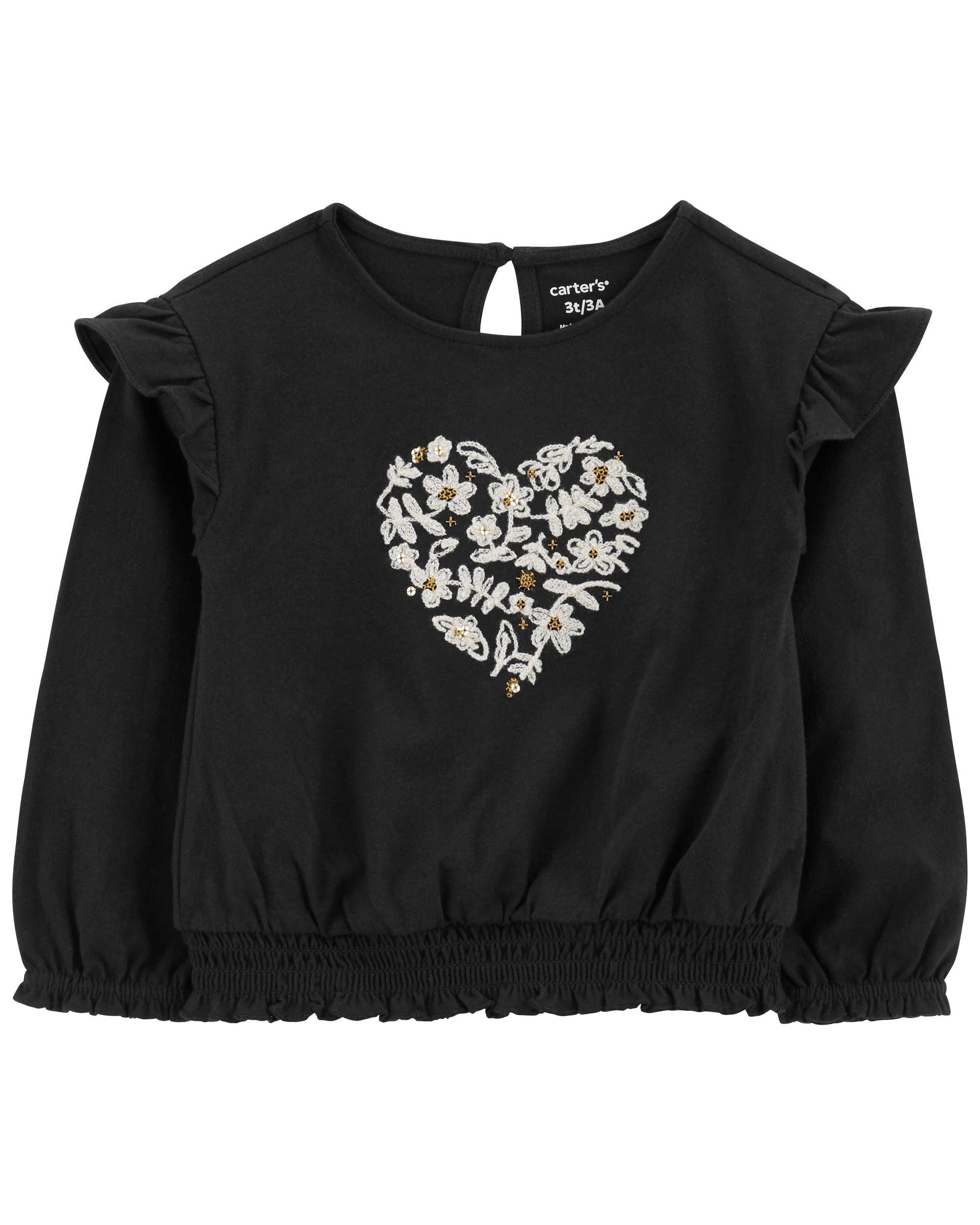 Oshkosh FA23 TG Fashion Top black heart top