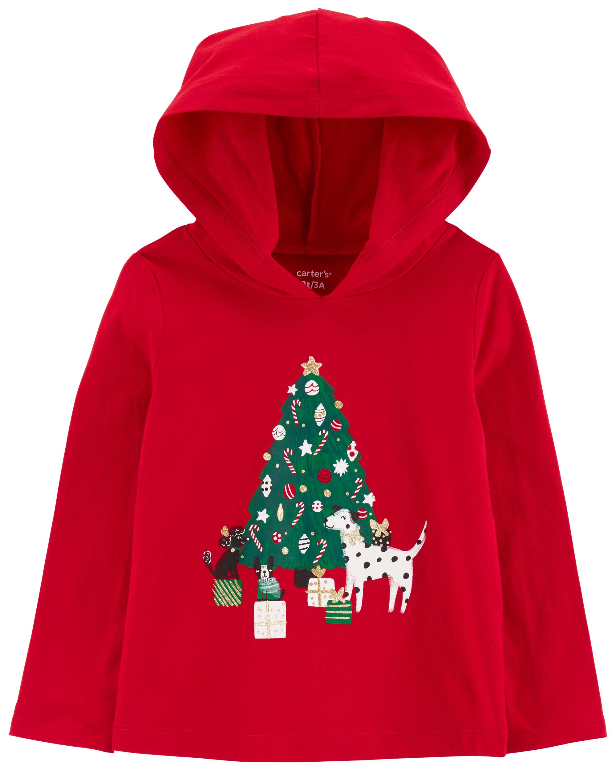 Oshkosh FA23 TG Knit Top red holiday hood top