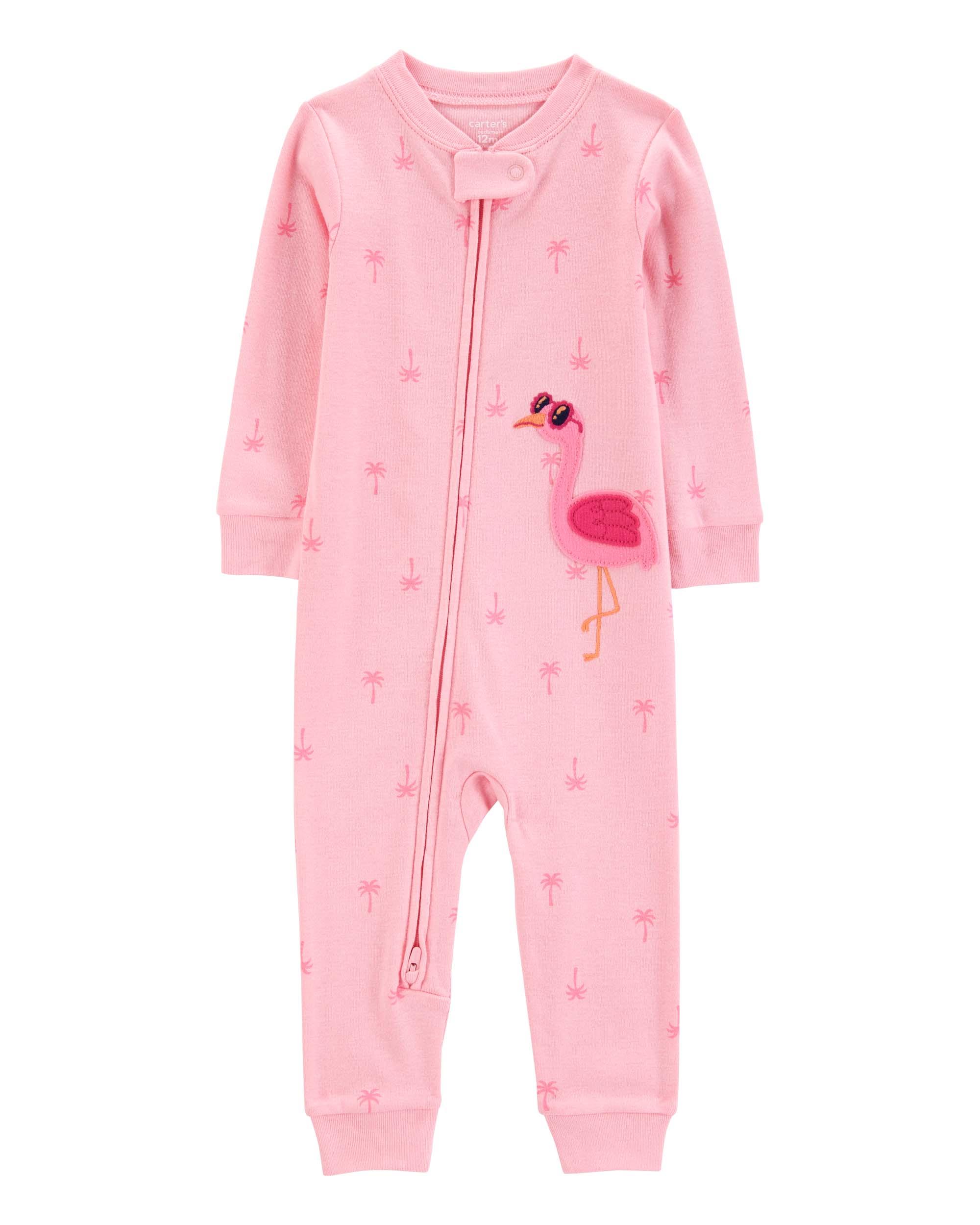 Carter's Toddler Flamingo Print Snug Fit Cotton Footless 1-Piece Pajamas - Pink