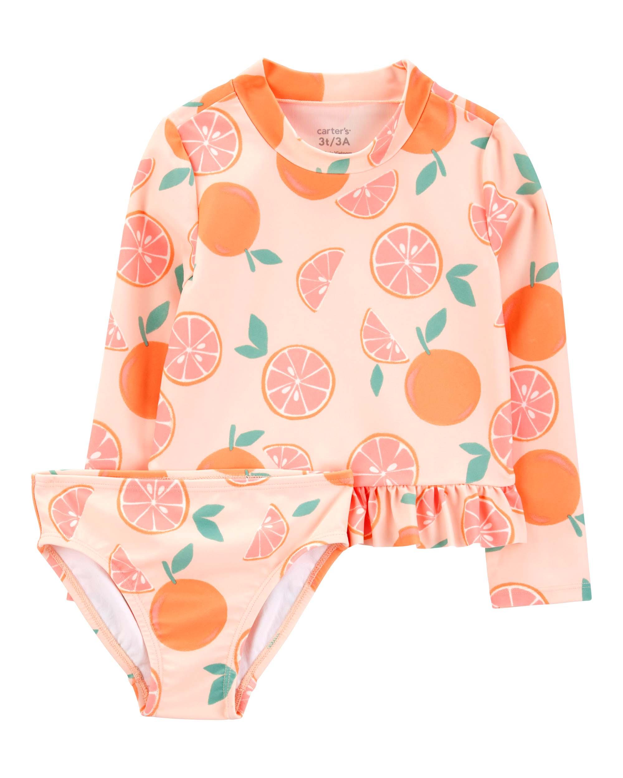 Carter's 2-Piece Orange Printed Rashguard Set