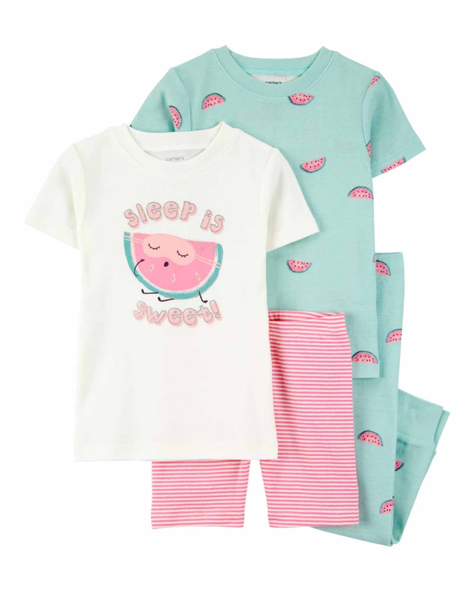 Carter's 4-Piece Watermelon Printed Pyjamas Set - Multicolor