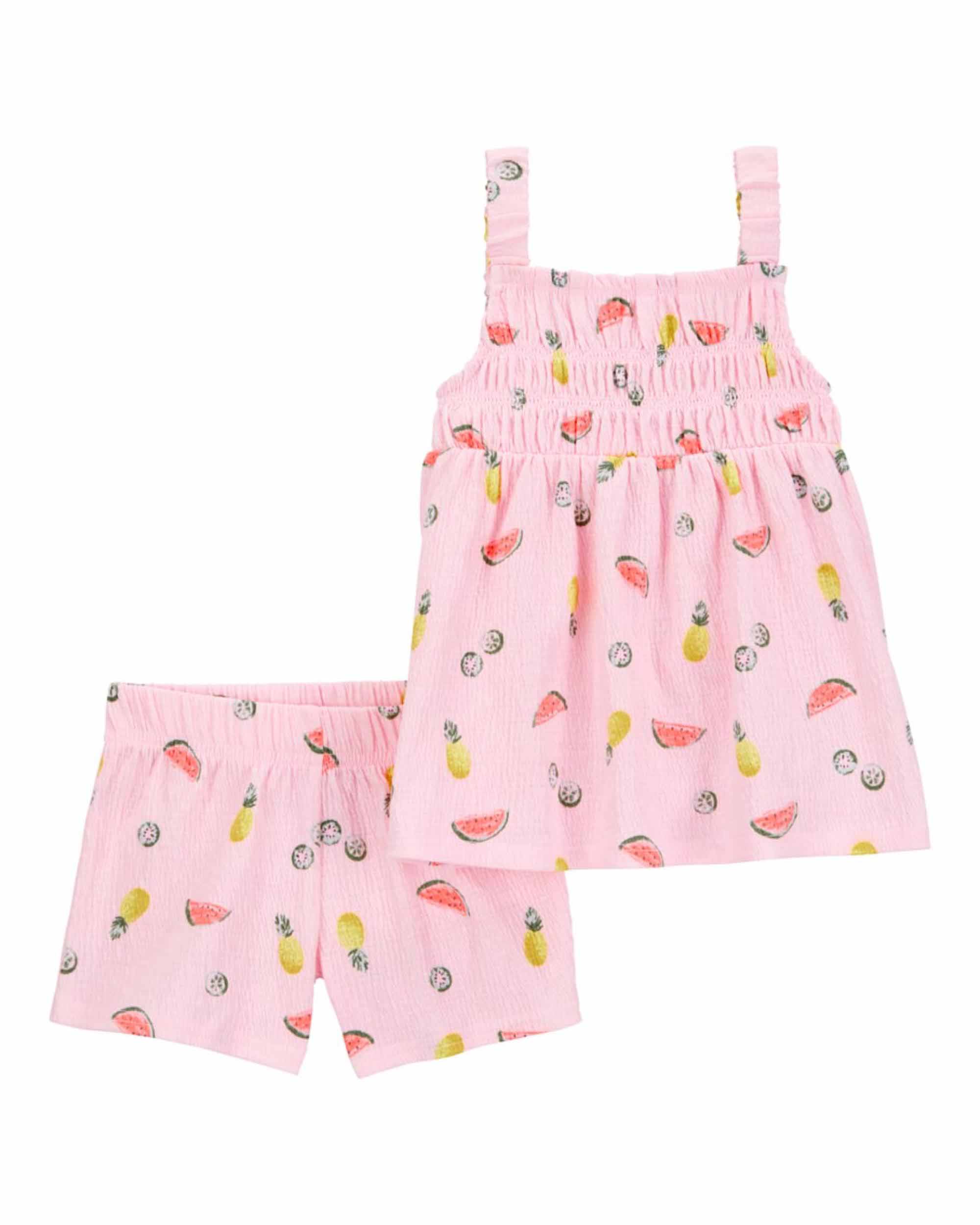 Carter's 2-Piece Fruit Print Tank and Shorts Set - Pink