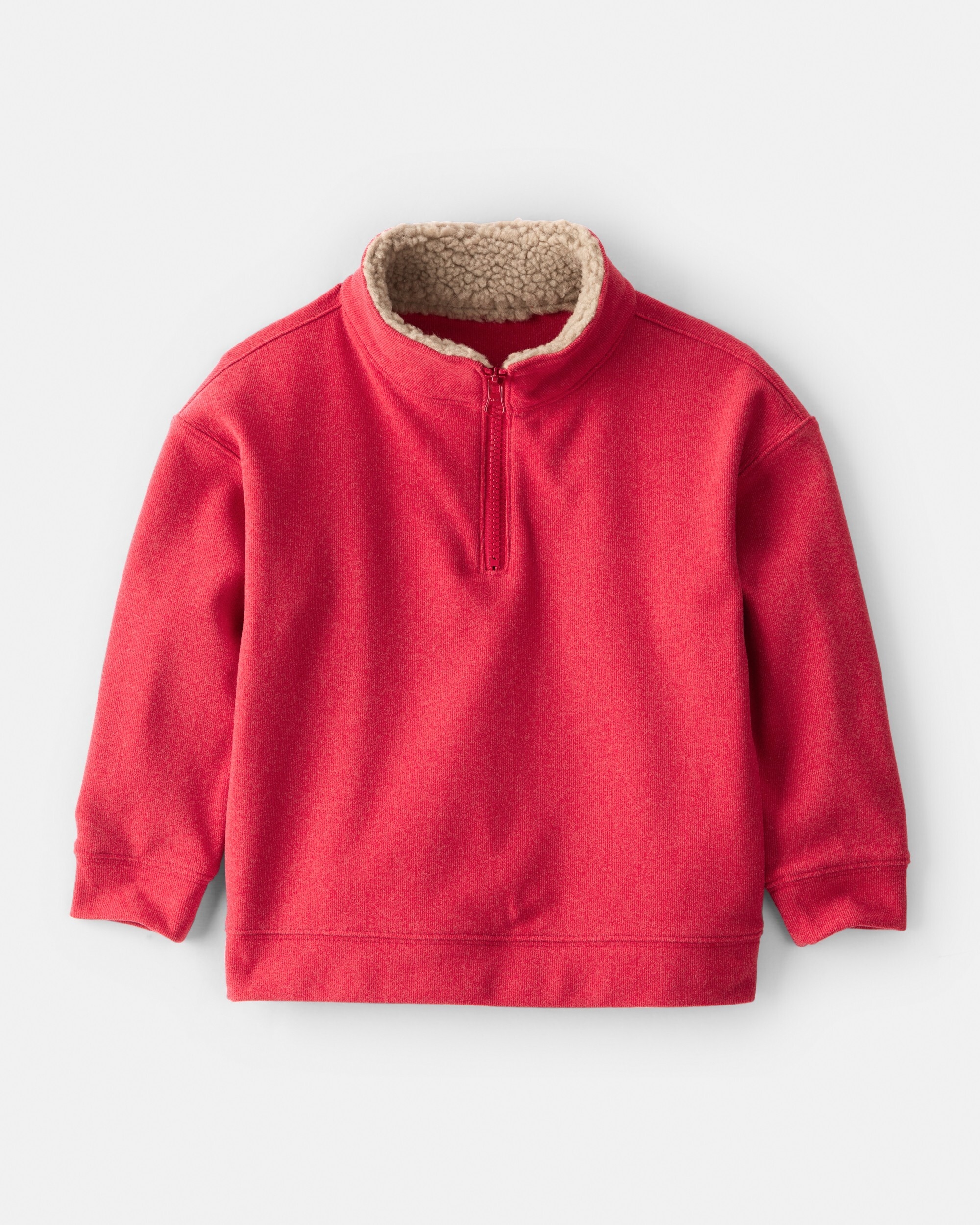 Carter's brand page Toddler Boy's Long-Sleeve Quarter-Zip Pullover Sweatshirt, Red