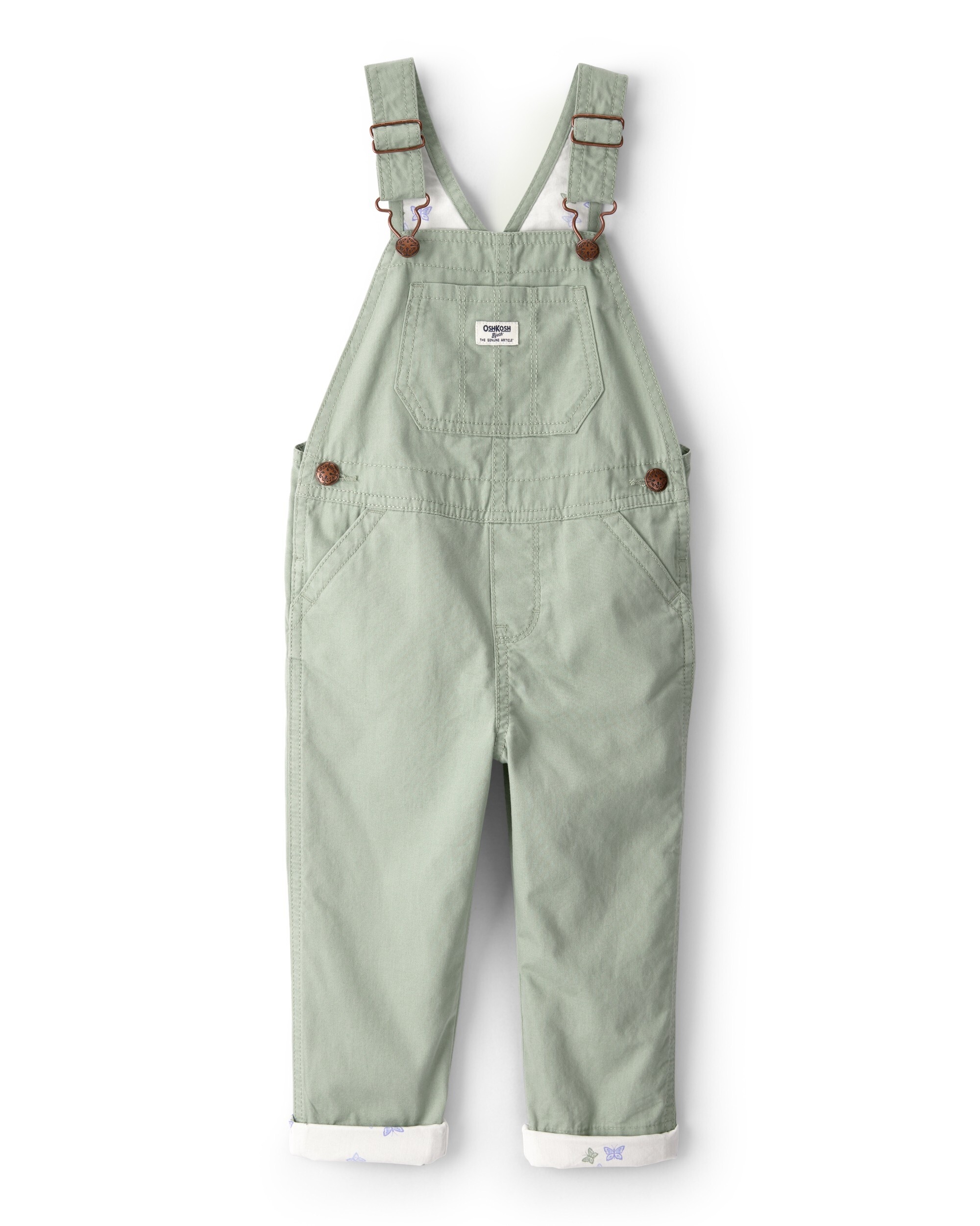 OSHKOSH Toddler Girls Canvas WBO Overalls, Green