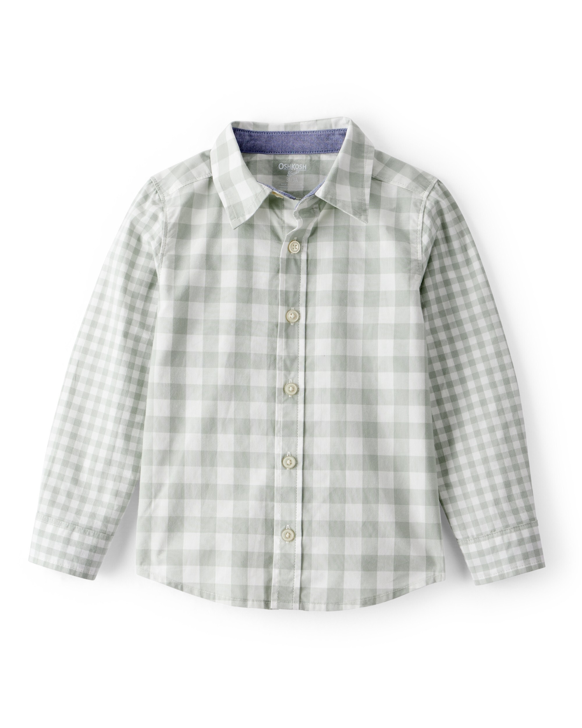 OSHKOSH Toddler Boys Plaid Woven Buttonfront Shirt, Multicolor