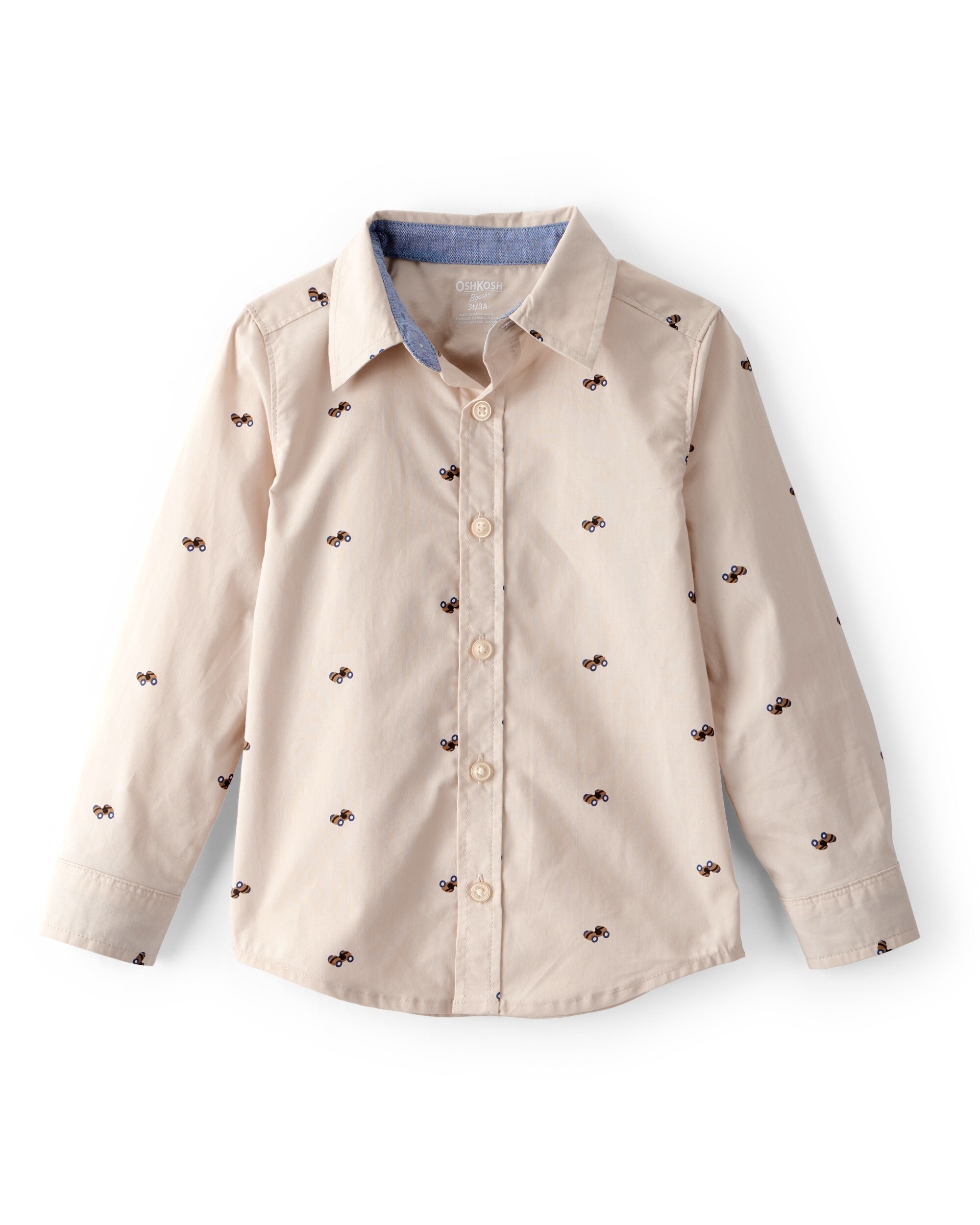 OSHKOSH Toddler Boys Print Woven Buttonfront Shirt, Multicolor