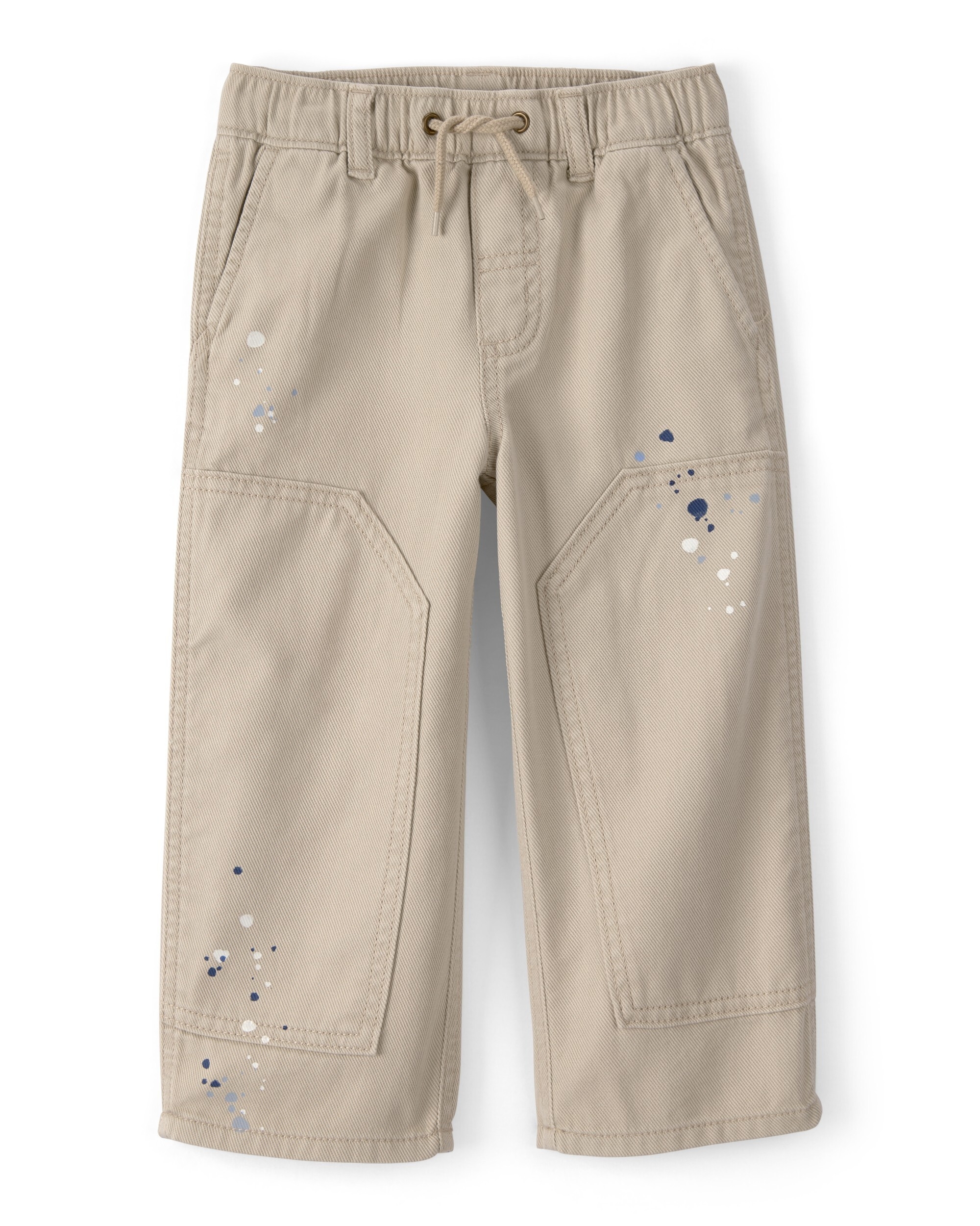 OSHKOSH Toddler Boys Splatter Paint Woven Pants, White