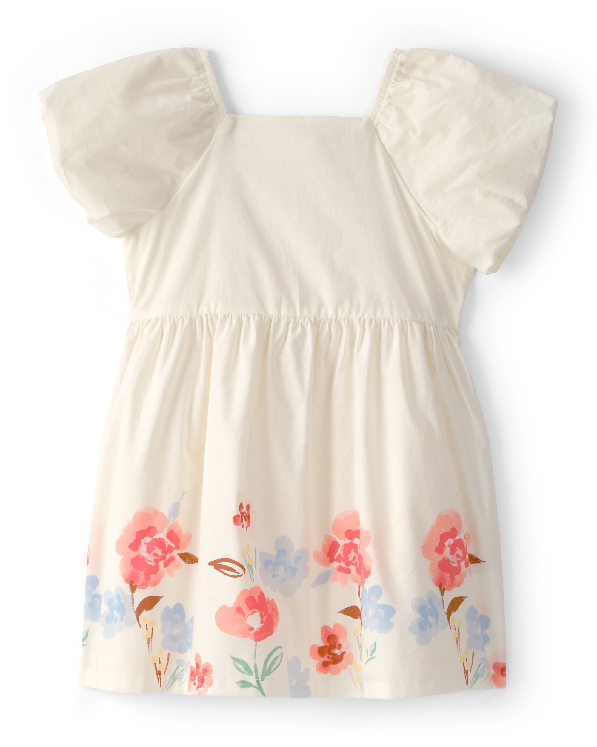 Carter's Toddler Girls Floral Puff Sleeve Occasion Dress - White