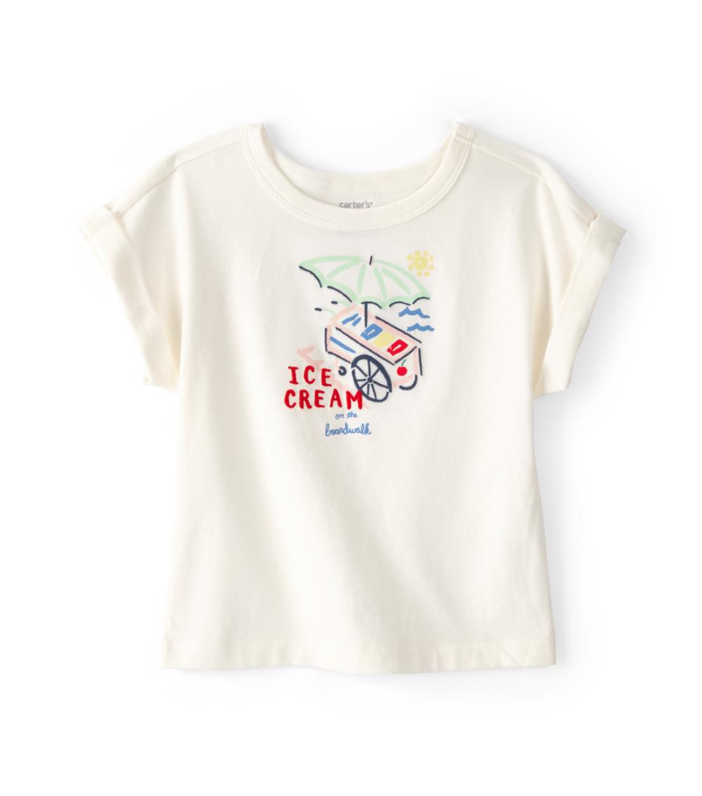 Carter's Toddler Girls Ice Cream Top - White