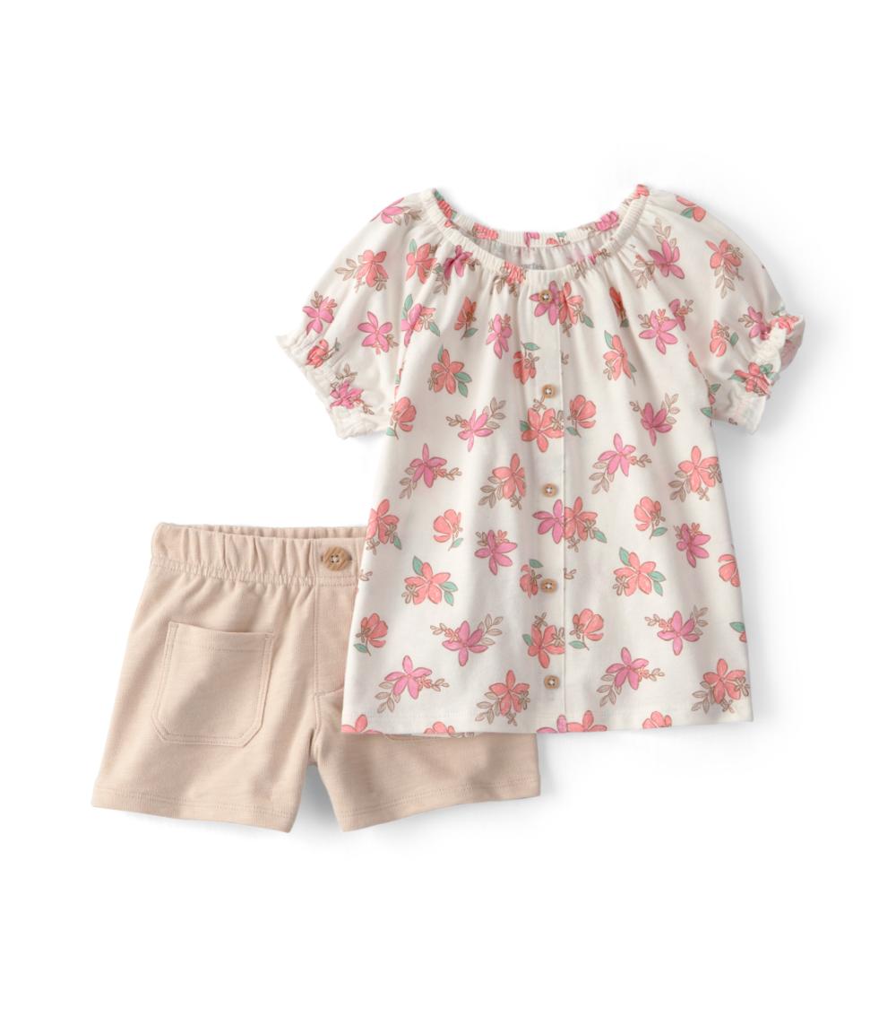 Carter's Toddler Girls 2-Piece Floral Top & Short Set