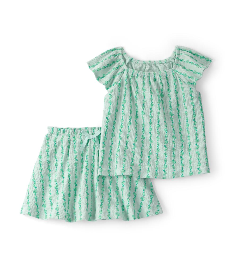 Carter's Toddler Girls 2-Piece Vine Top & Skirt Set - Green