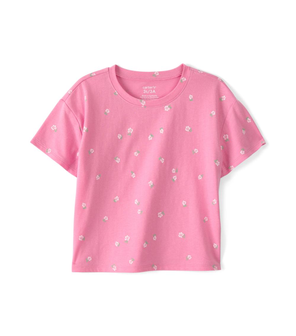 Carter's Toddler Girls Floral Ditsy Knit Tee, Multicolor