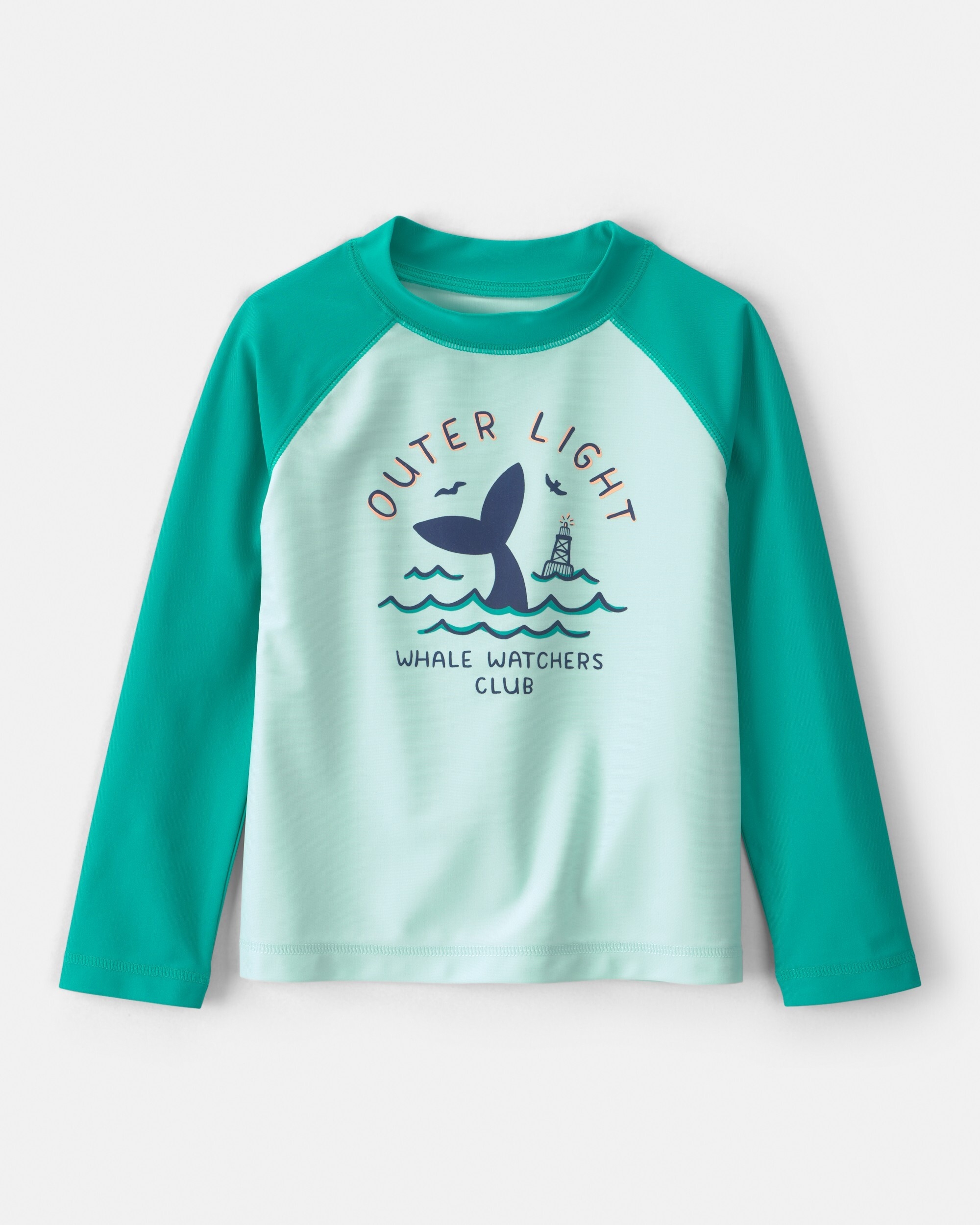 Carter's Toddler Boys Whale Long Sleeve Rashguard, Green