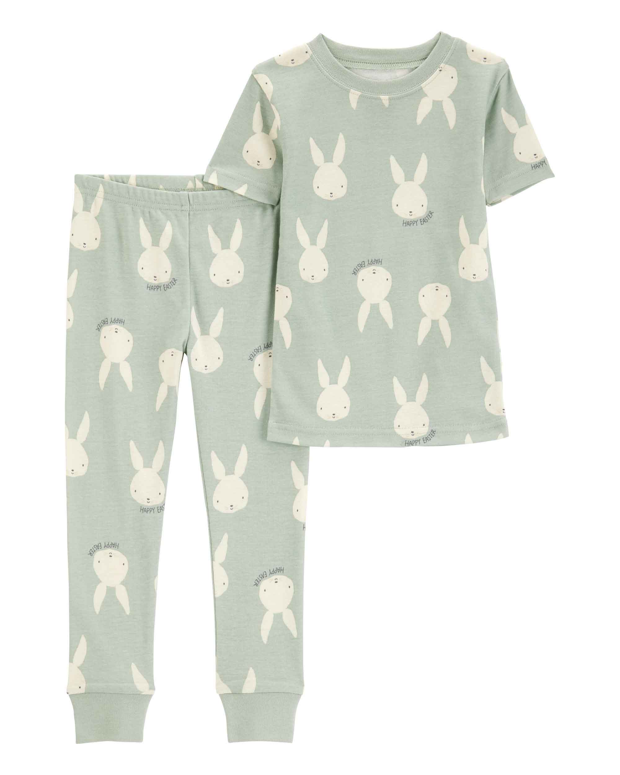 2-Piece All-Over Bunny Print Pyjamas Set