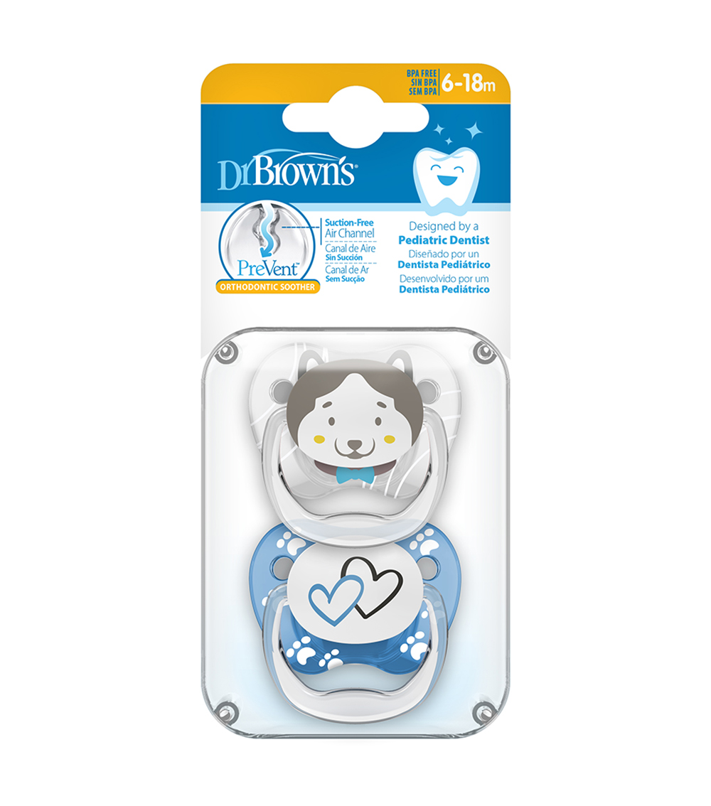 DR. BROWN'S 2-Pack Printed Shield Soother - Blue