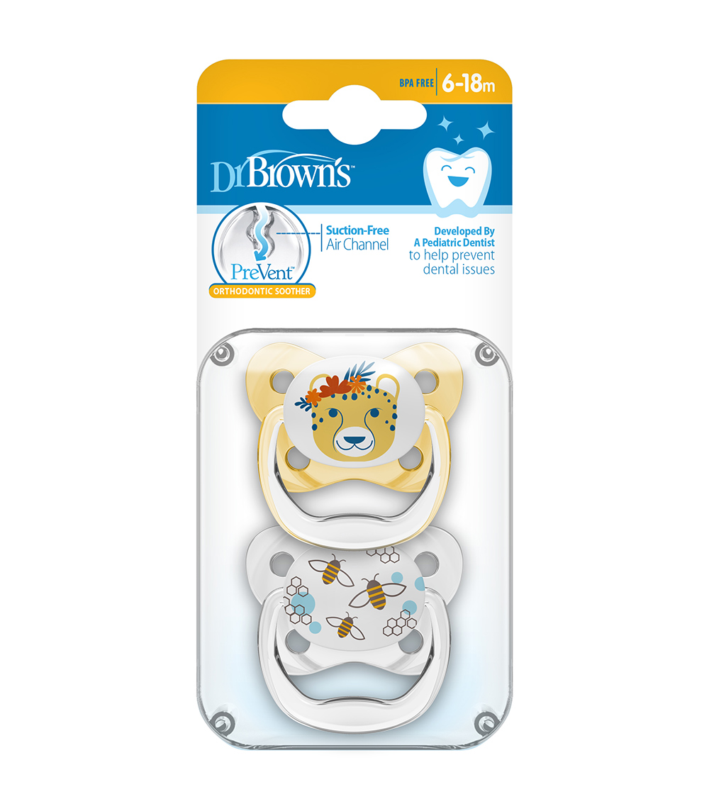 DR. BROWN'S 2-Pack Butterfly Shield Soother - Yellow
