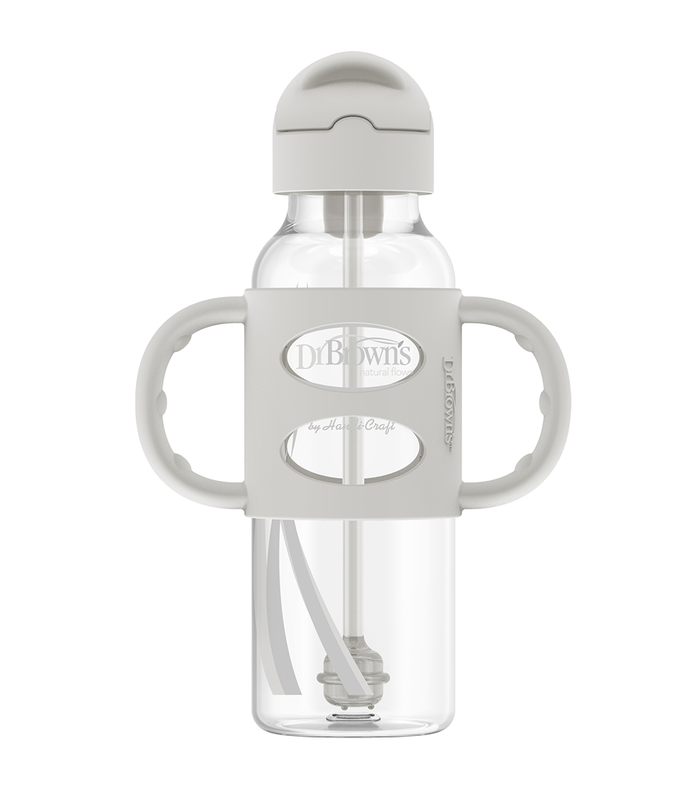 DR. BROWN'S Sippy Straw Bottle - Grey