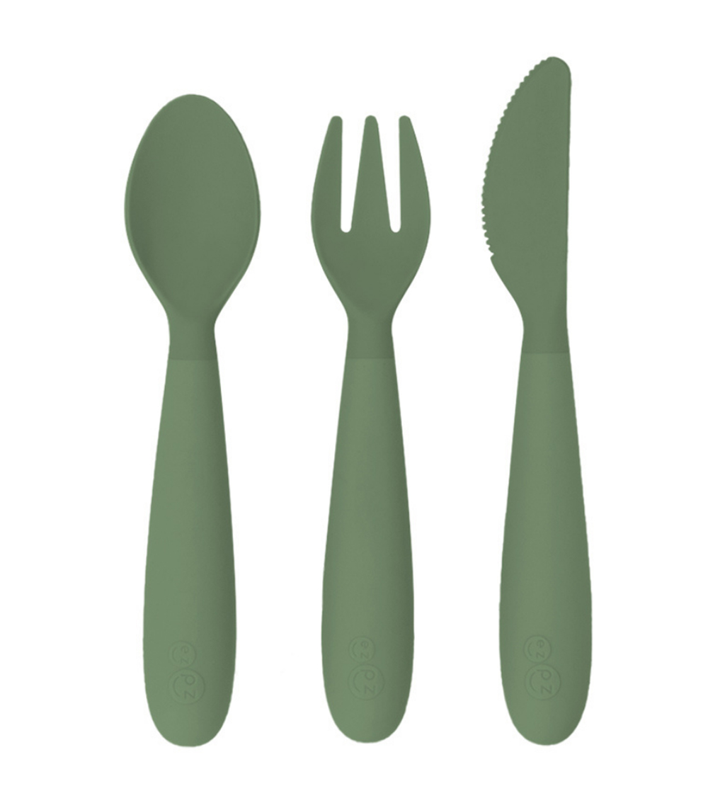 EZPZ Happy Utensils - Olive