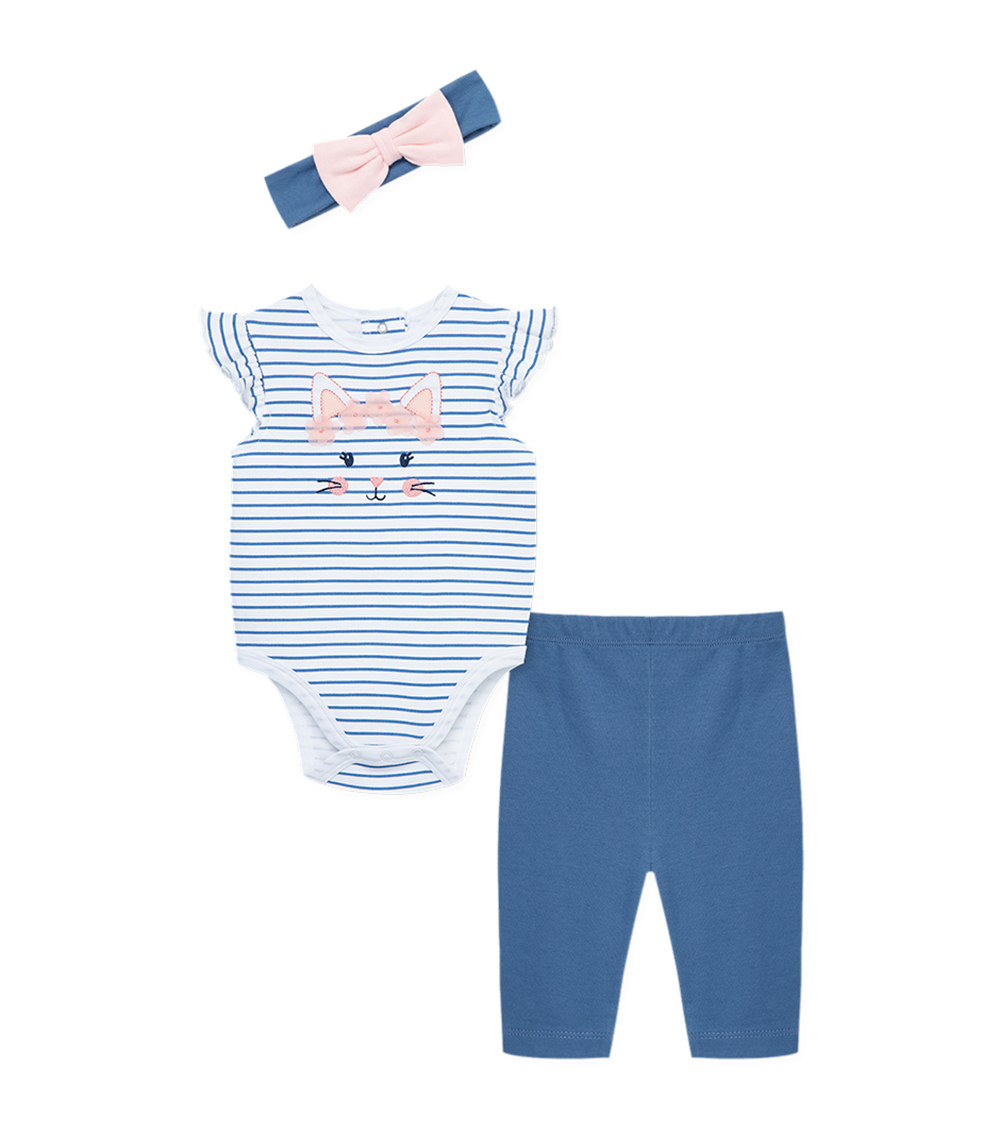 LITTLE ME Blue Bodysuit and Pant Set