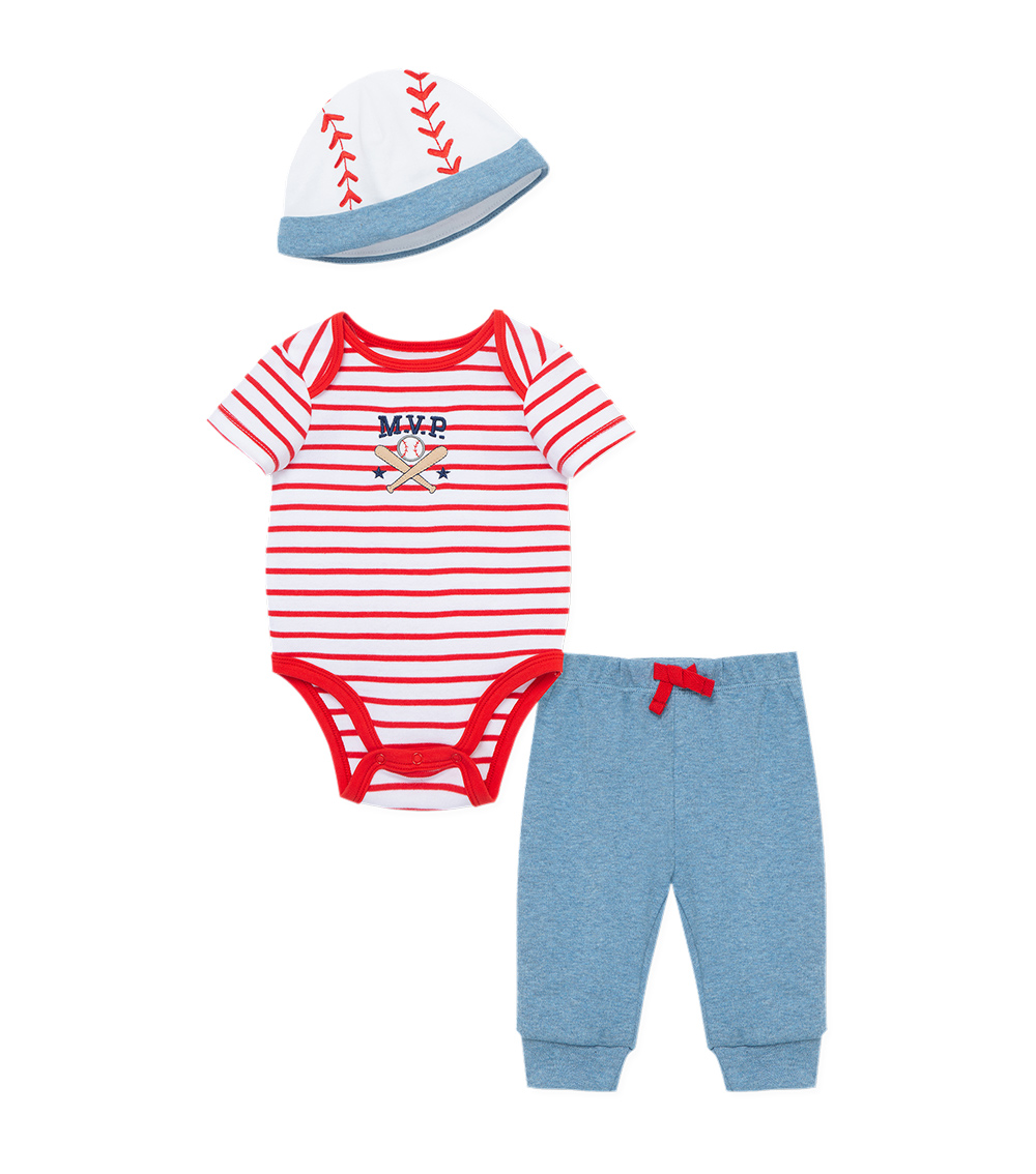 LITTLE ME Baseball Bodysuit and Pant Set