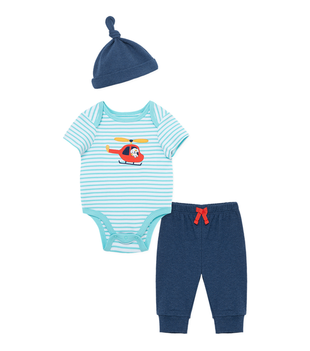 LITTLE ME Helicopter Bodysuit and Pant Set