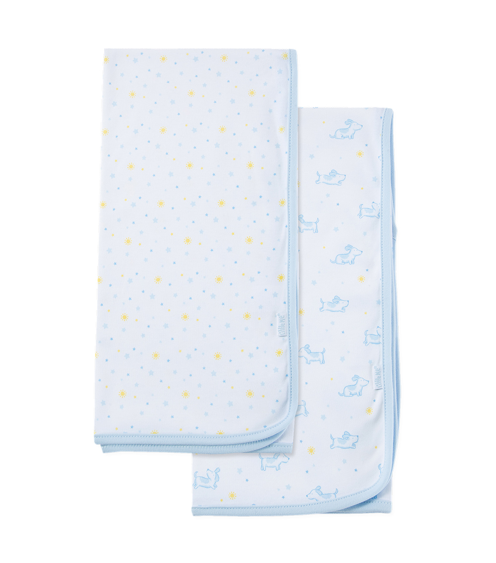 LITTLE ME 2-Pack Playtime Receiving Blanket Set