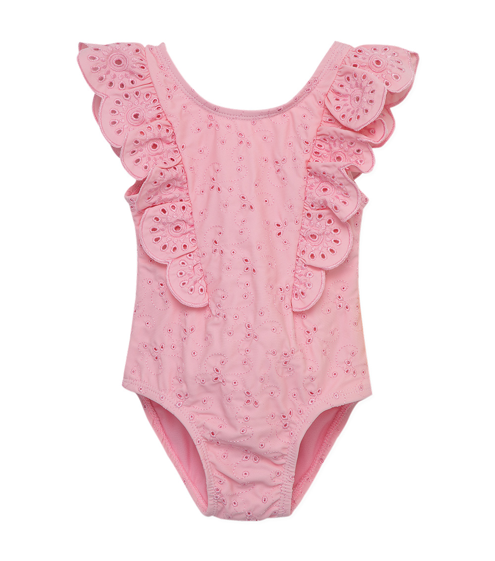 LITTLE ME Pink Eyelet Swimsuit