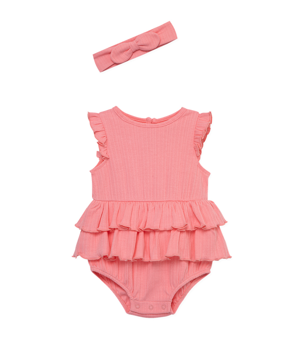 LITTLE ME Pink Knit Bubble Set