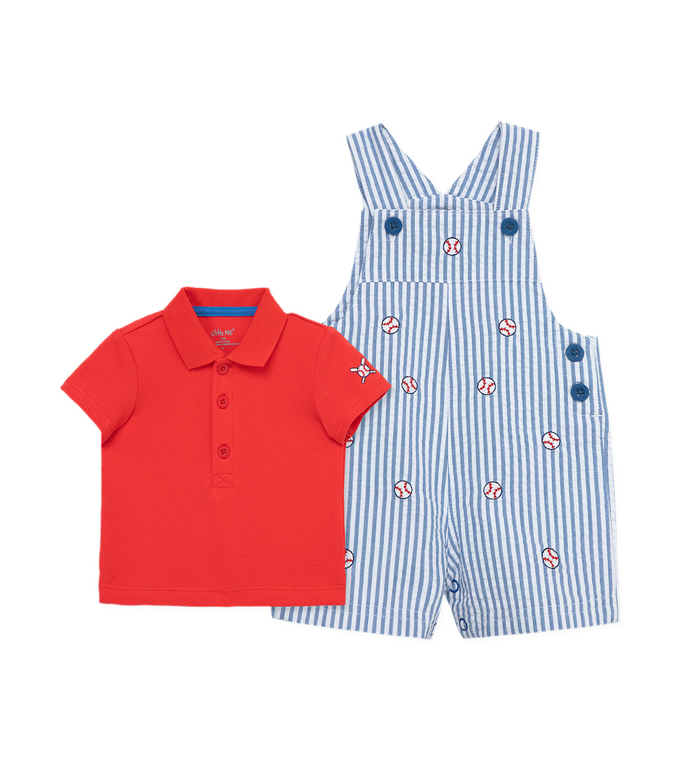 LITTLE ME Baseball Shortall Set
