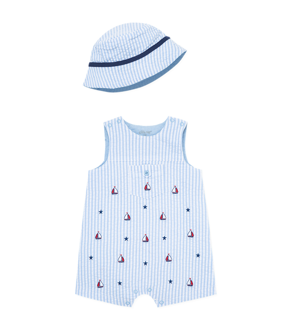 LITTLE ME Sailboat Sunsuit Set
