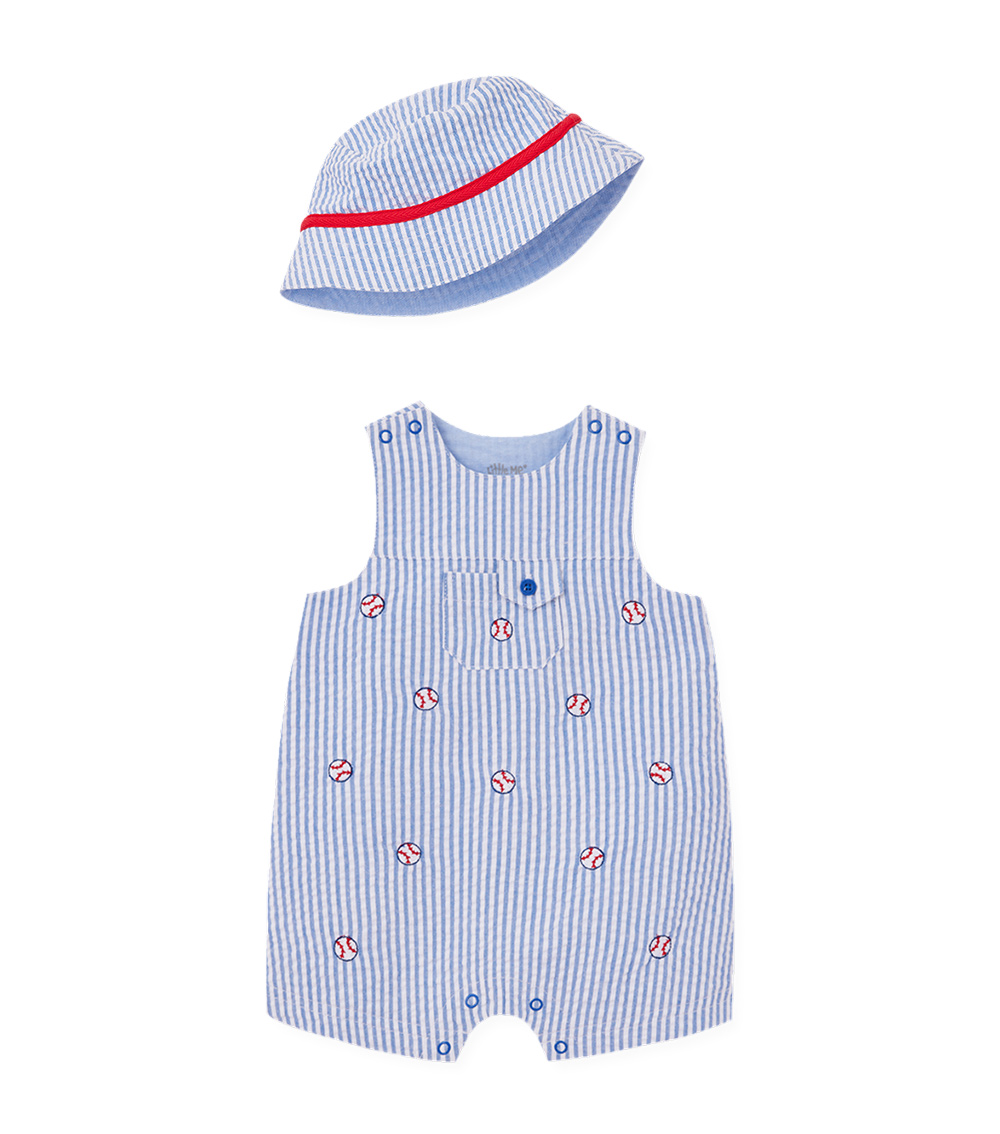 LITTLE ME Baseball Sunsuit Set