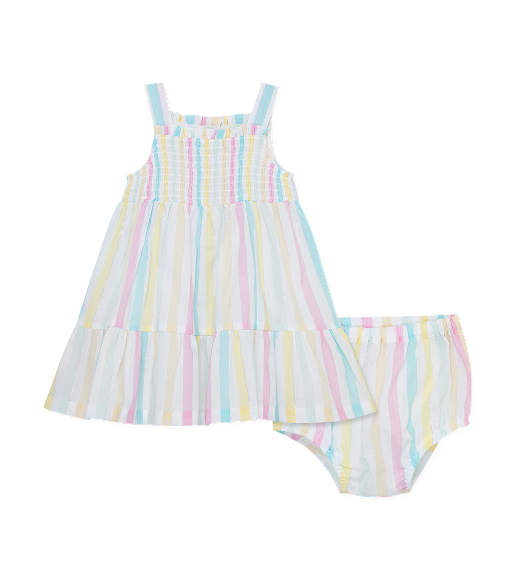 LITTLE ME 2-Piece Multi Stripe Sundress Set