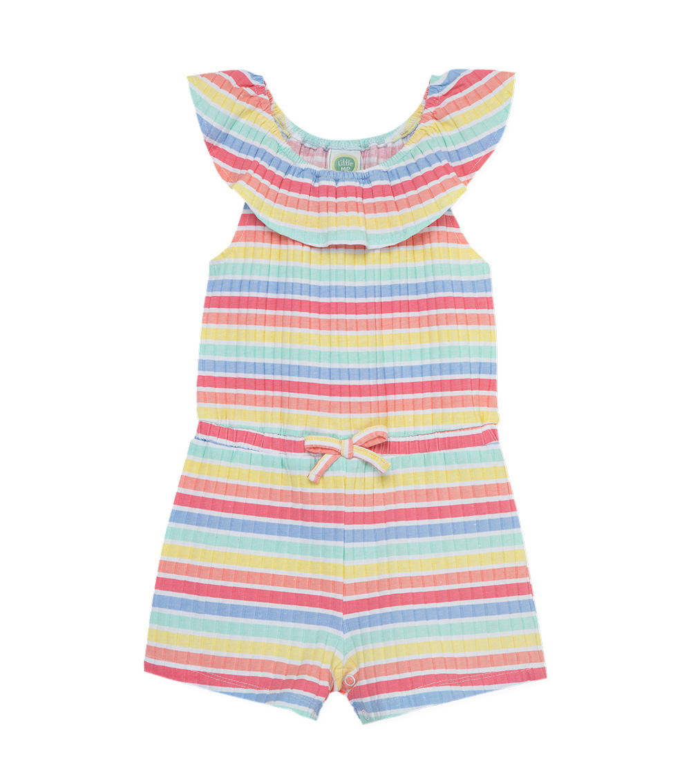 LITTLE ME Stripe Knit Romper