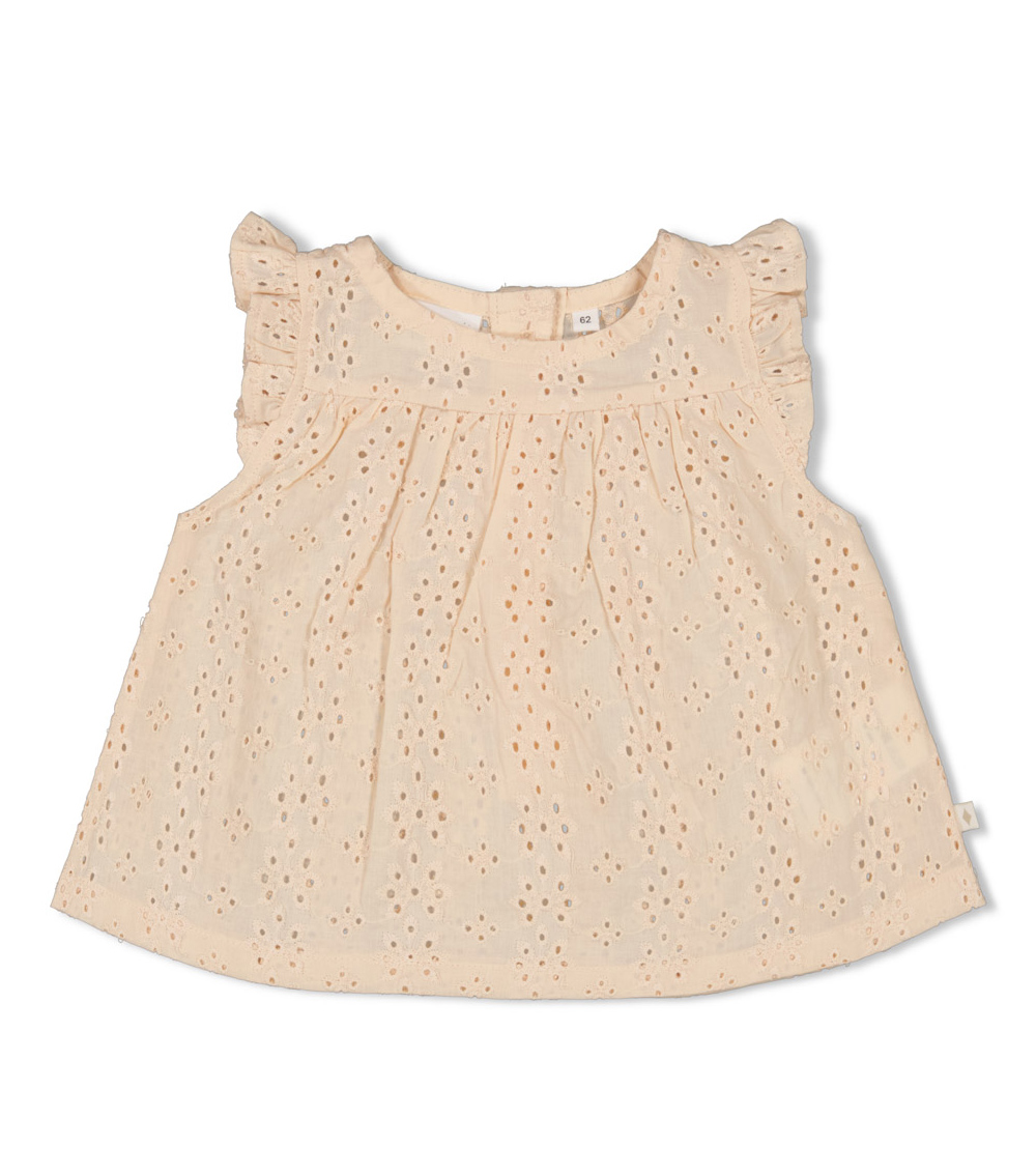 FEETJE Cream Embroidery Short Top