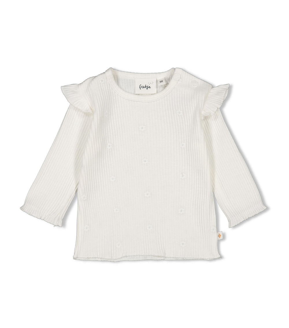 FEETJE White Ribbed Long Sleeve Top