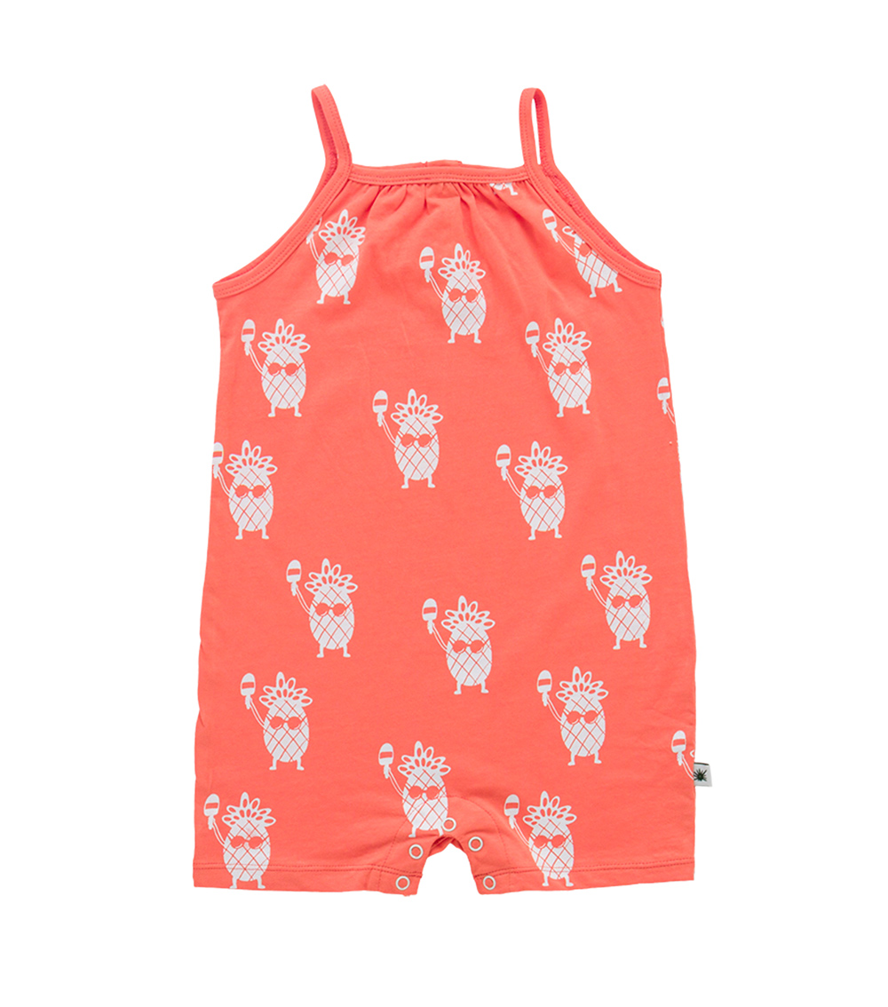 LITTLE YUCCA Orange Aqua Romper