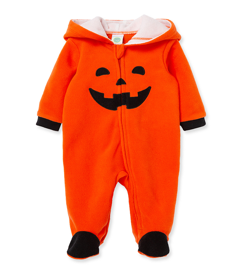 LITTLE ME Pumpkin Fleece Footie
