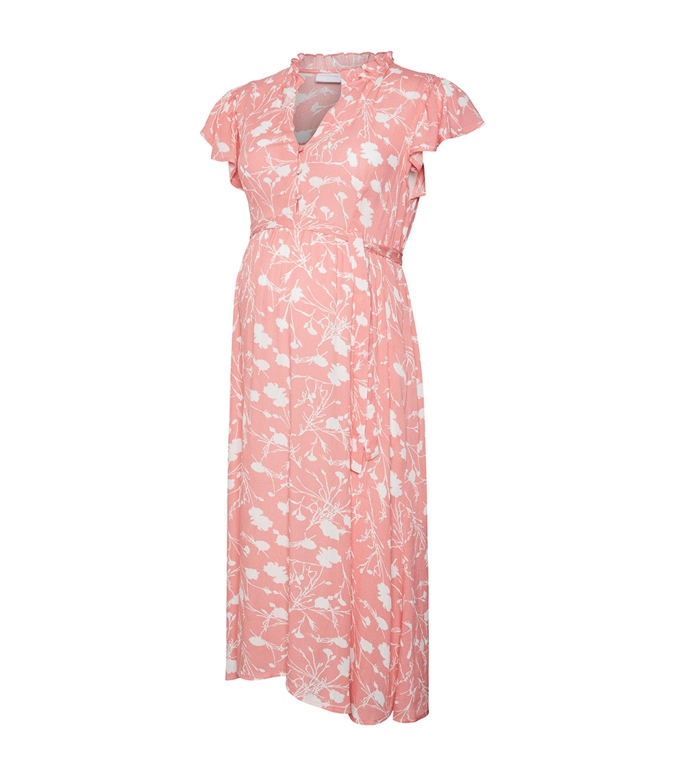 MAMALICIOUS All-Over Leaves Print Dress