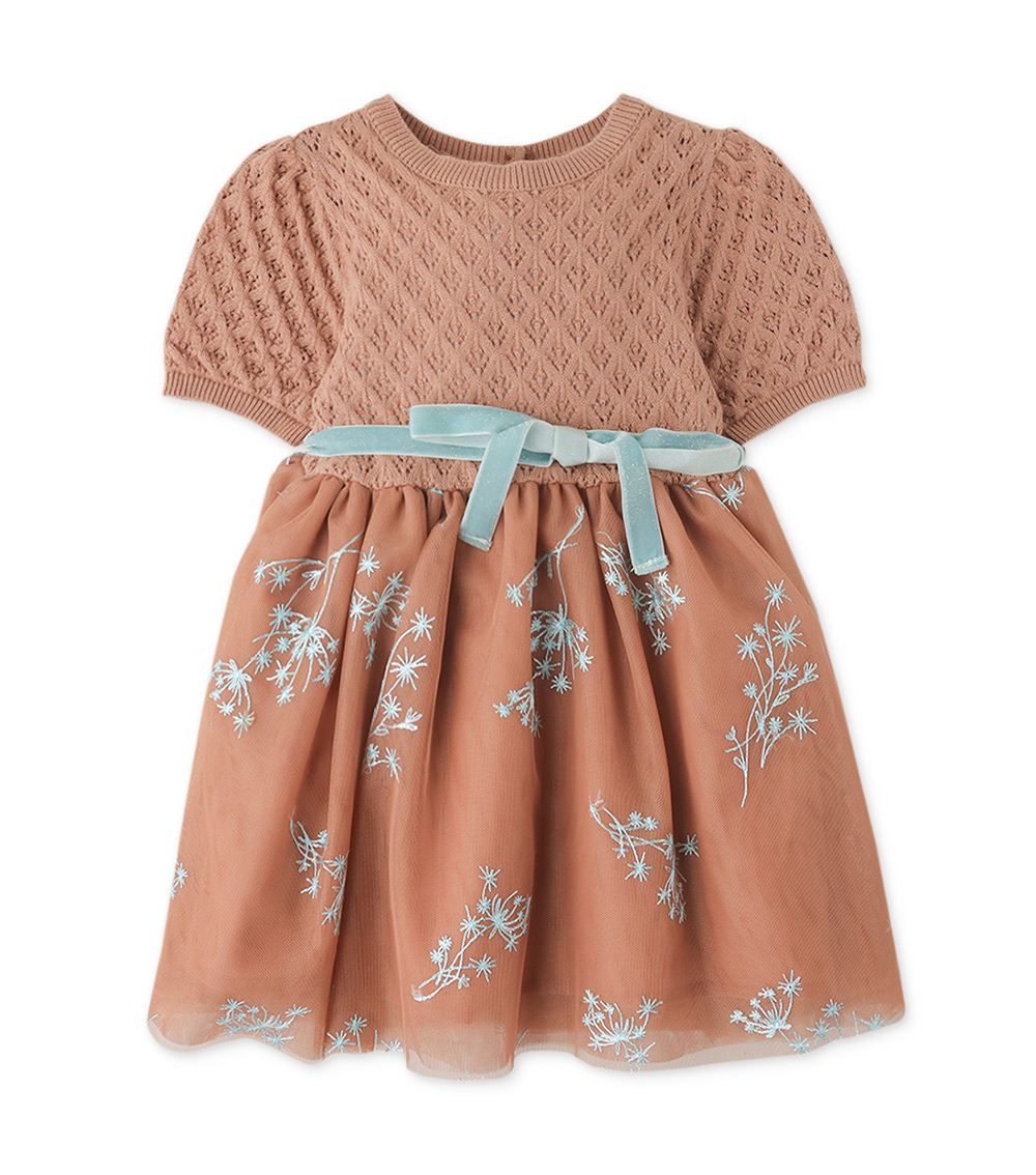 GINGERSNAPS Brown Floral Knitted Dress