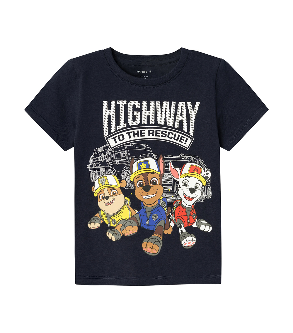 NAME IT MINI Highway To The Rescue PawPatrol T-Shirt - Dark Blue