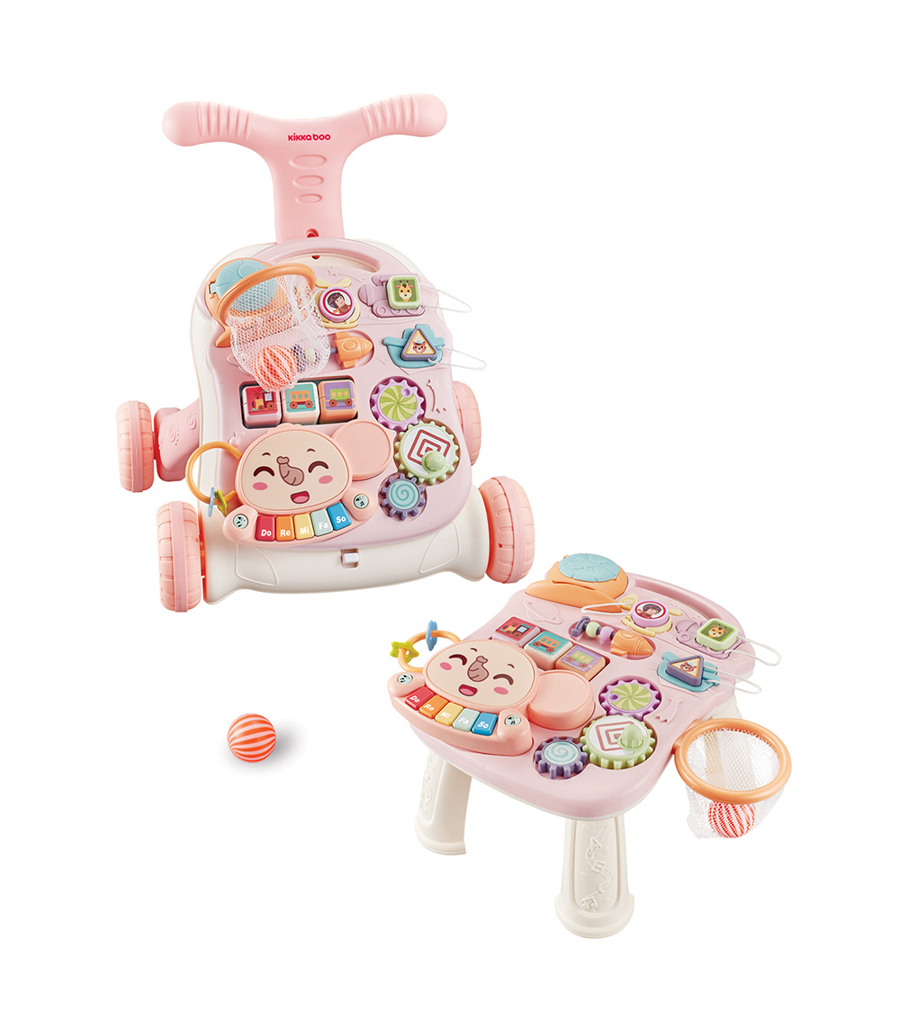 KIKKABOO Pink 3-in-1 Play and Grow Walker